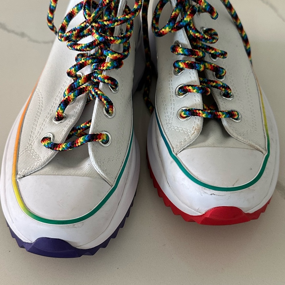 Converse Run Star Hike Hi 170824C Pride Rainbow Shoe Sneaker High Top M 6.5/W 8 - Picture 2 of 7